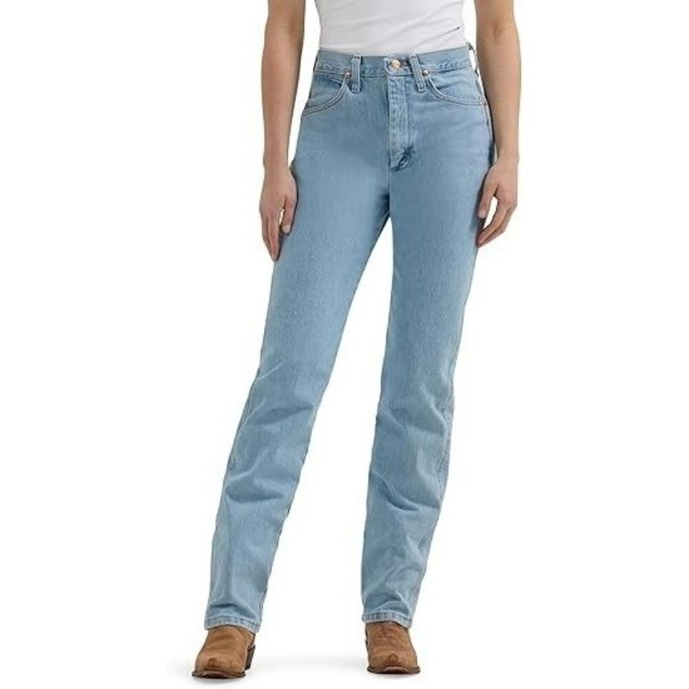 Wrangler Women's Cowboy Cut Slim Fit Jean Bleach 11"W x 30"L High Rise 5 Pocket